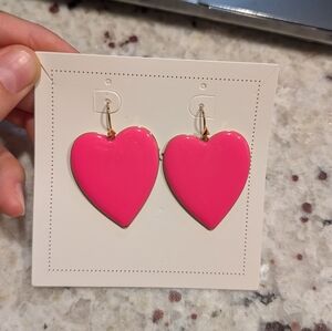 Stella & Dot Pink Heart Earrings